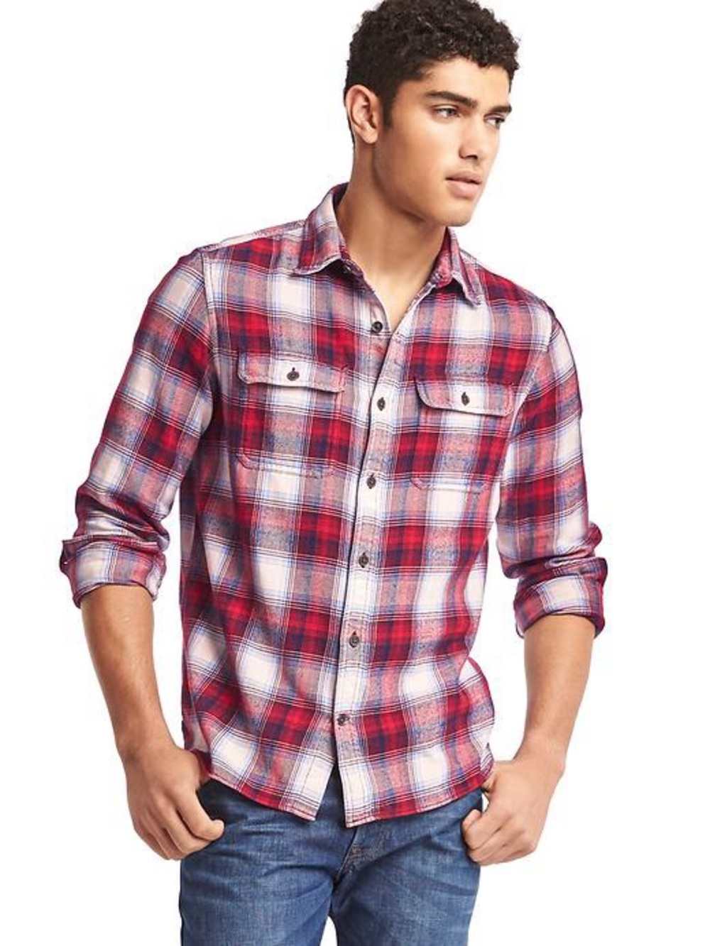 Gap x Pendleton Lasalle Red Plaid Flannel Button-Down Shirt M 100% Cotton Casual